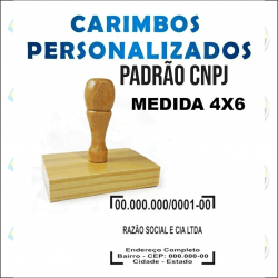 CARIMBO DE MADEIRA 40mm x 60mm c/ cabo